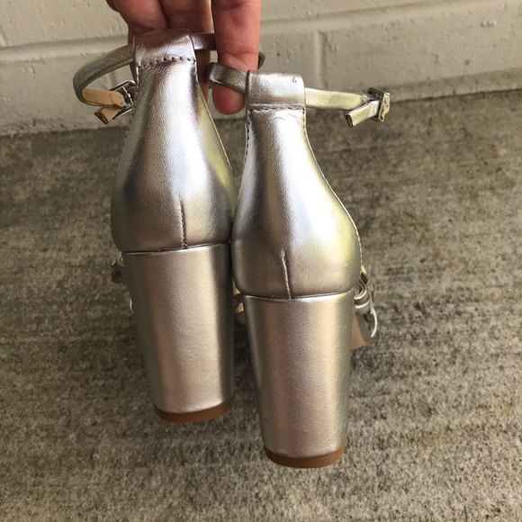Sam Edelman Tammie Silver Ankle Strap Sandals - Picture 7 of 12